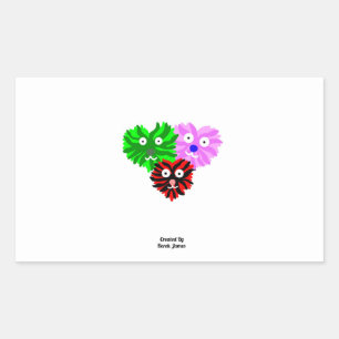 Hart Fuzzies Rechthoek Sticker