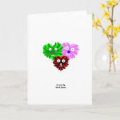 Hart Fuzzies Standaard Verticale Wenskaart Kaart (Gele Bloem)