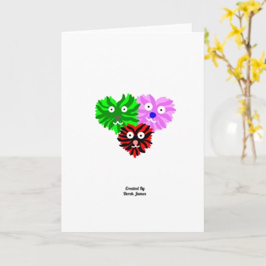 Hart Fuzzies Standaard Verticale Wenskaart Kaart (Gele Bloem)