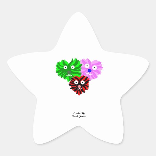 Hart Fuzzies Star Sticker (Voorkant)