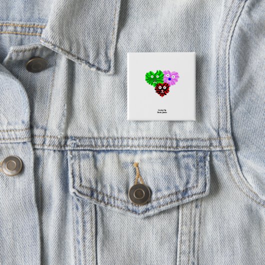 Hart Fuzzies Vierkante Button (In situ)