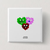 Hart Fuzzies Vierkante Button (Voorkant)