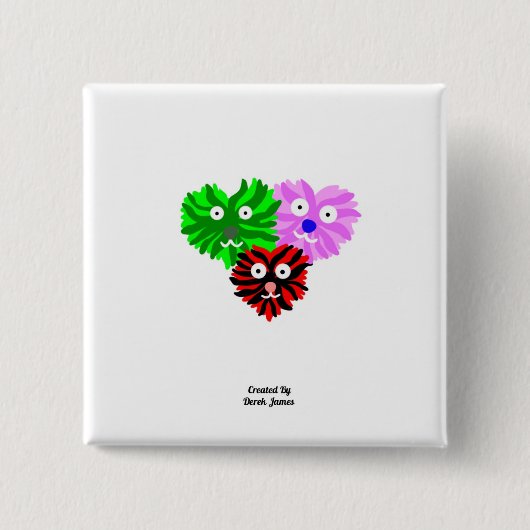 Hart Fuzzies Vierkante Button (Voorkant)