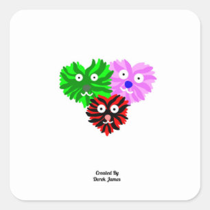 Hart Fuzzies Vierkante Sticker