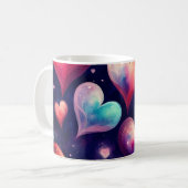 Hart Galaxy Waterverf Valentijn Kunst Koffiemok (Voorkant links)
