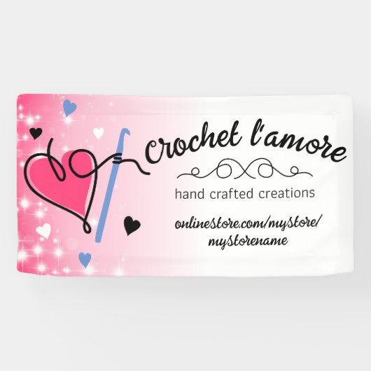 Hart garen haak haak ambacht show cabine display spandoek (Horizontaal)