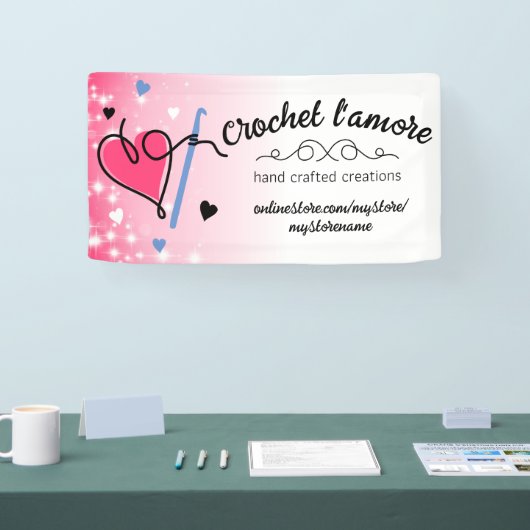 Hart garen haak haak ambacht show cabine display spandoek (Beurs)