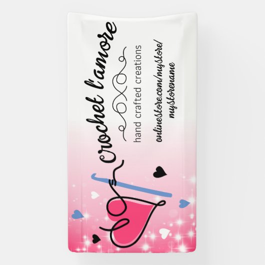 Hart garen haak haak ambacht show cabine display spandoek (Verticaal)