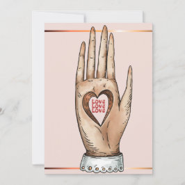 Hart Gat Hand Liefde Gelukkige Valentijnsdag Feestdagenkaart