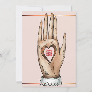 Hart Gat Hand Liefde Gelukkige Valentijnsdag Feestdagenkaart