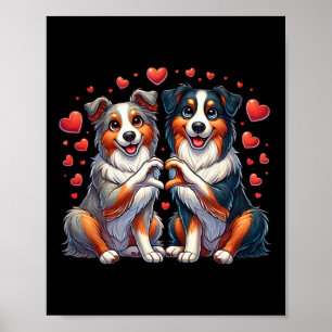Hart Gebaar Hand Australische Herdershond Valentij Poster