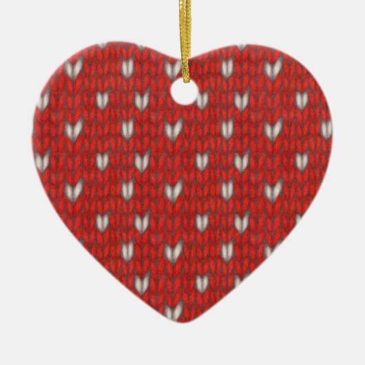 HART GEBREID Keramisch Hart Ornament (Voorkant)