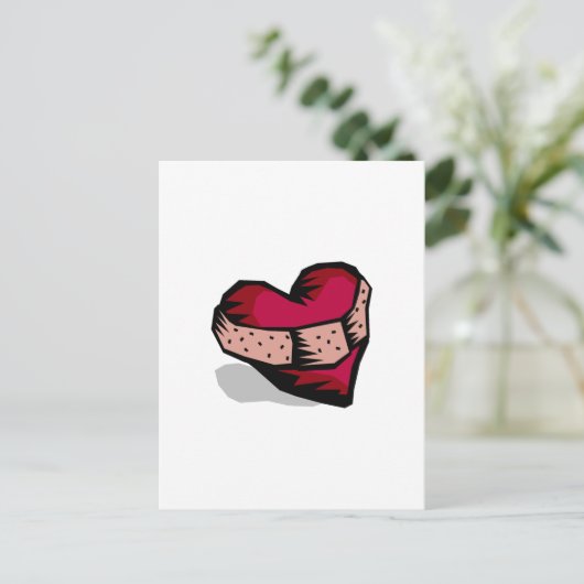 Hart (gebroken) briefkaart (Staand voorkant)