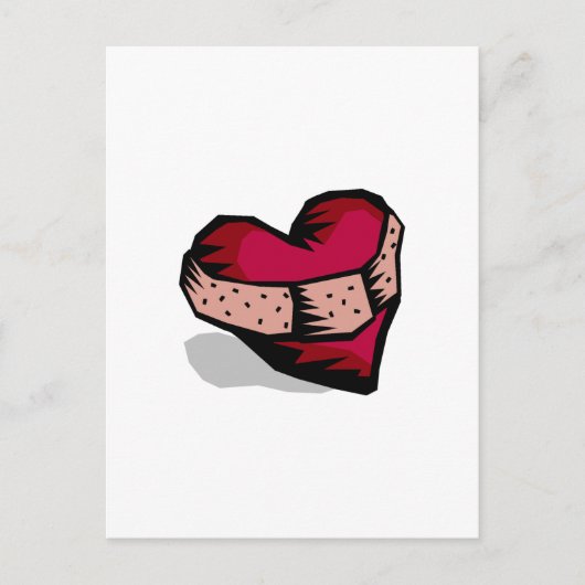 Hart (gebroken) briefkaart (Voorkant)