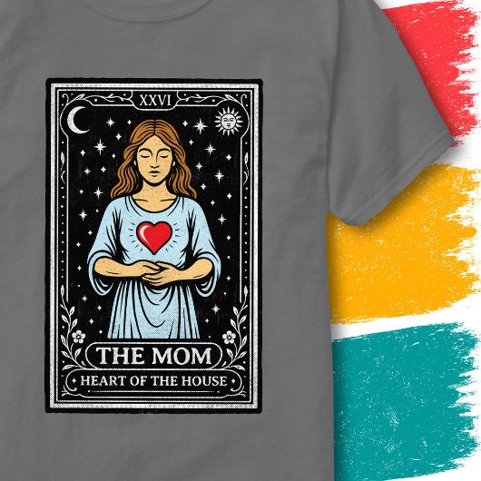 Hart Gecentreerde Moeder Kosmische Kunst Tarotkaar T-shirt
