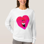 Hart Gedrukt Basic T-shirt met lange mouwen (Voorkant)