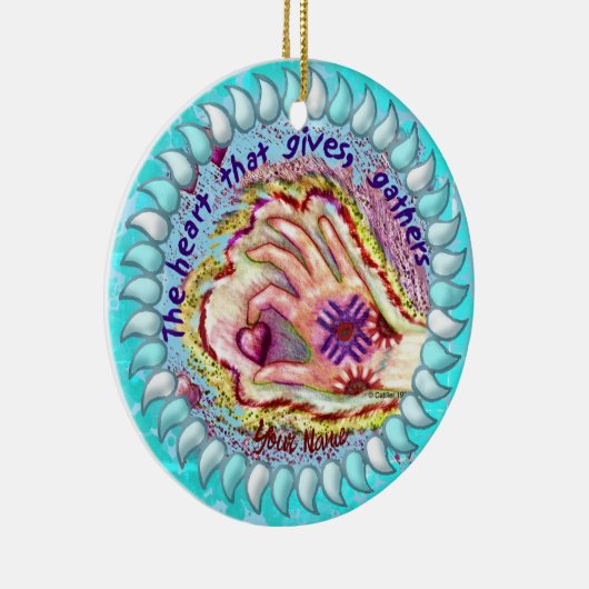 Hart geeft Gathers Christelijk ornament (Rechts)