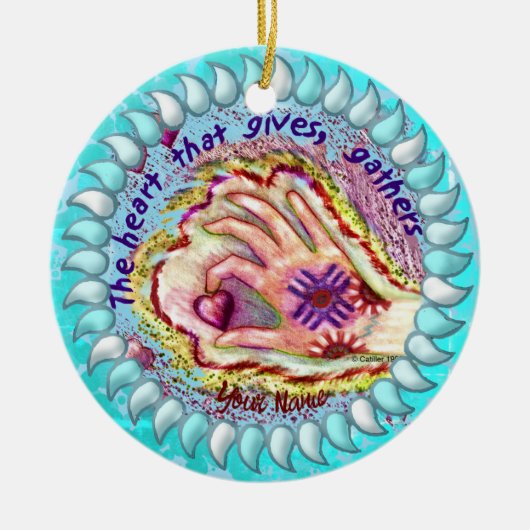 Hart geeft Gathers Christelijk ornament (Voorkant)