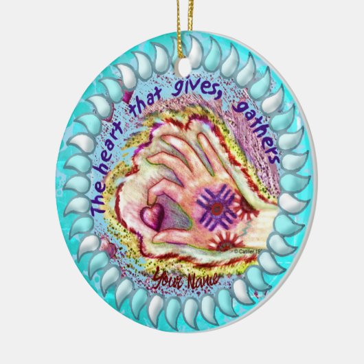 Hart geeft Gathers Christelijk ornament (Links)