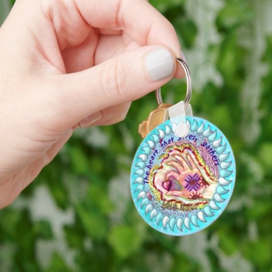 Hart geeft Gathers Christelijke sleutelhanger