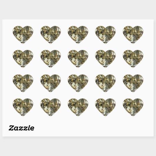 Hart Geel Diamond Print Sticker (Vel)