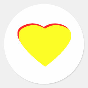 Hart Geel Rood Bruiloftsuitnodiging Het MUSEUM Zaz Ronde Sticker