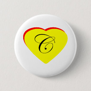 Hart Geel Rood C Huwelijksuitnodiging Het MUSEUM Z Ronde Button 5,7 Cm