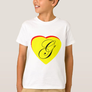 Hart Geel Rood G Uitnodiging voor de bruiloft van  T-shirt