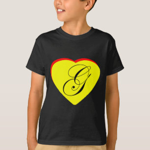 Hart Geel Rood G Uitnodiging voor de bruiloft van T-shirt