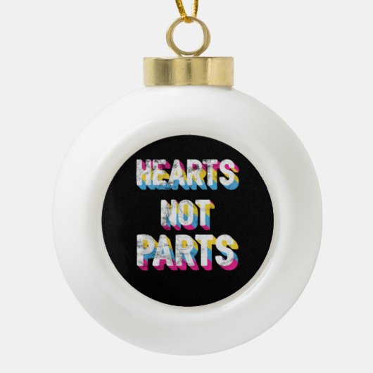 Hart geen onderdelen Pansexual Pride LGBT Pan Keramische Bal Ornament (Voorkant)
