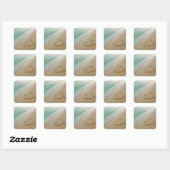 Hart gekaard in de zand vierkante Sticker (Vel)