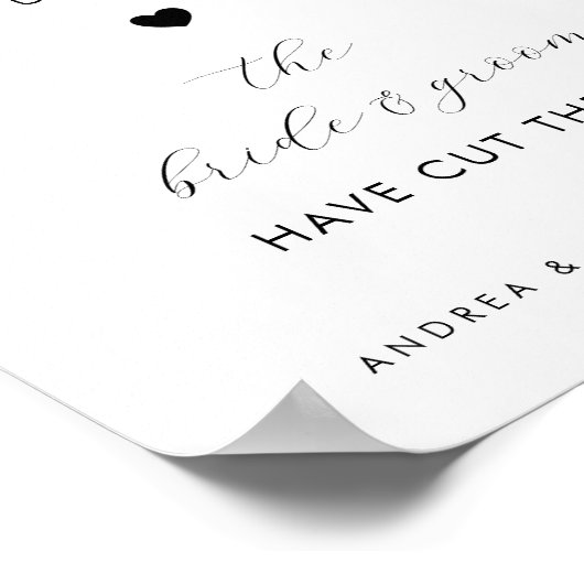 Hart Gelieve te wachten op Desserts Cake Trouwbord Poster (Hoek)