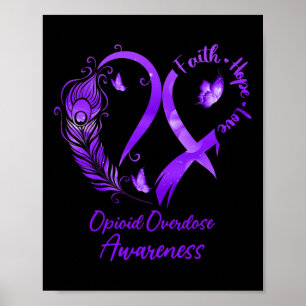 Hart Geloof Hoop Liefde Opioïde Overdosis Paarse L Poster