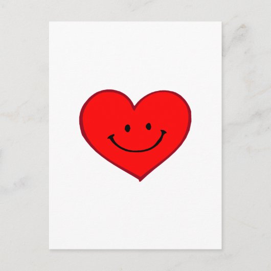 Hart (gelukkig gezicht) briefkaart (Voorkant)