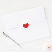Hart (gelukkig gezicht) ronde sticker (Envelop)