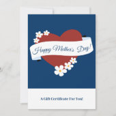 Hart Gelukkige Moederdag Banner Cadeaubon (Voorkant)