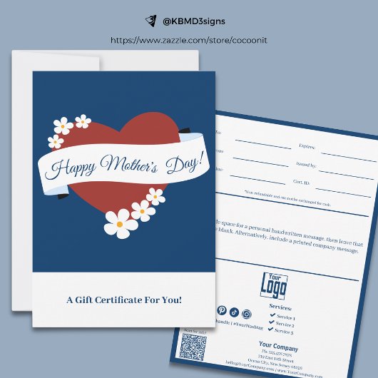 Hart Gelukkige Moederdag Banner Cadeaubon