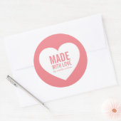 Hart Gemaakt met Liefde Bewerkbare Kleur Ronde Sticker (Envelop)