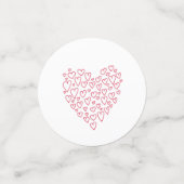 hart gemaakt met rood hart confetti (Kleine voorkant)