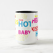 Hart gemaakt met Valentijnse woorden Mok (Midden)