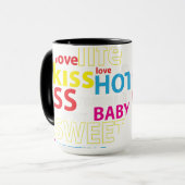 Hart gemaakt met Valentijnse woorden Mok (Voorkant links)