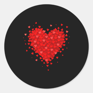 Hart gemaakt van harten Valentijnsdag Dames Tiener Ronde Sticker