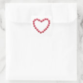  hart gemaakt van roze rozenplein ticker vierkante sticker (Tas)