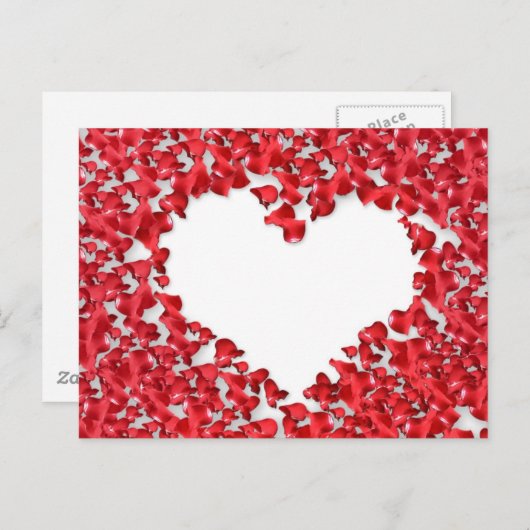 Hart gemaakt van Rozen bloemblaadjes Briefkaart (Voorkant / Achterkant)