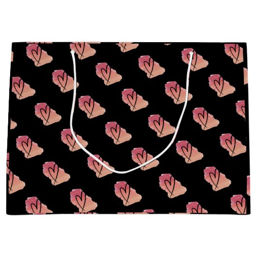 Hart geschenkzak groot cadeauzakje (Voorkant)