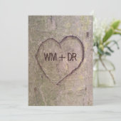 Hart gesneden in boom bruiloft uitnodigingen (Staand voorkant)