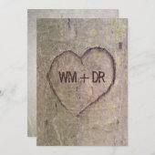 Hart gesneden in boom bruiloft uitnodigingen (Voorkant / Achterkant)