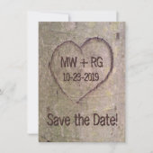 Hart gesneden in boom, Sla de datum op Save The Date (Voorkant)