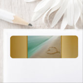 Hart gesneden in het zand label (Insitu)