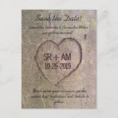 Hart Gesneden in Tree, Custom Save the Date Kaart (Voorkant)